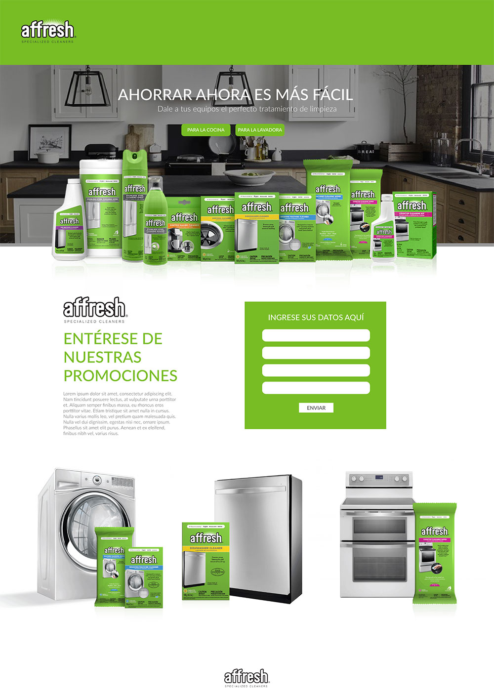 Affresh Landing Page